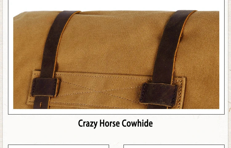 2025 Fashion Vintage Leather Canvas Women's Men's Messenger Bag Cotton Canvas Crossbody Bag Men Shoulder Bag Sling Casual Bag