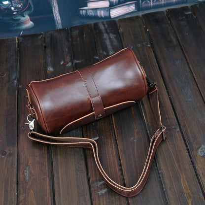 Luxury Retro Barrel Shaped Shoulder Bags Men Crossbody Bag Fashion Design Messenger Bag Mens Crossbody Shoulder Bag Male 2021