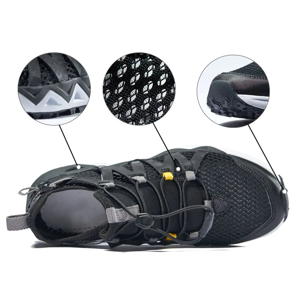 Rax Men's Aqua Upstreams Shoes Quick-drying Breathble Fishing Shoes Women Hole PU Insole Anti-slip Water Shoes 82-5K463