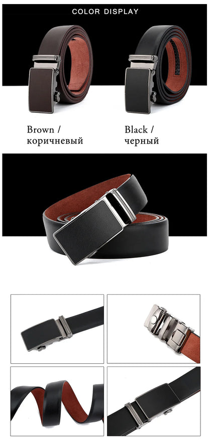 Maikun Luxury Leather Belt for Men Original Designt Ostrich Grain Automatic Buckle Belt Ceinture Homme Cinto Masculino