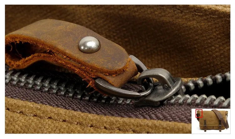 New Fashion Thick Wax Canvas Men Shoulder bag Messenger bag Men Crossbody Bag Vintage male Leisure Sling bag Casual Boy