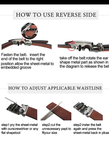 Maikun Luxury Leather Belt for Men Original Designt Ostrich Grain Automatic Buckle Belt Ceinture Homme Cinto Masculino