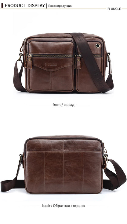 New 2025 Men Genuine Leather Shoulder Bag Casual Leather Men's Pad Messenger Bag Male Business Crossbody Bag Hot Handbag for Men