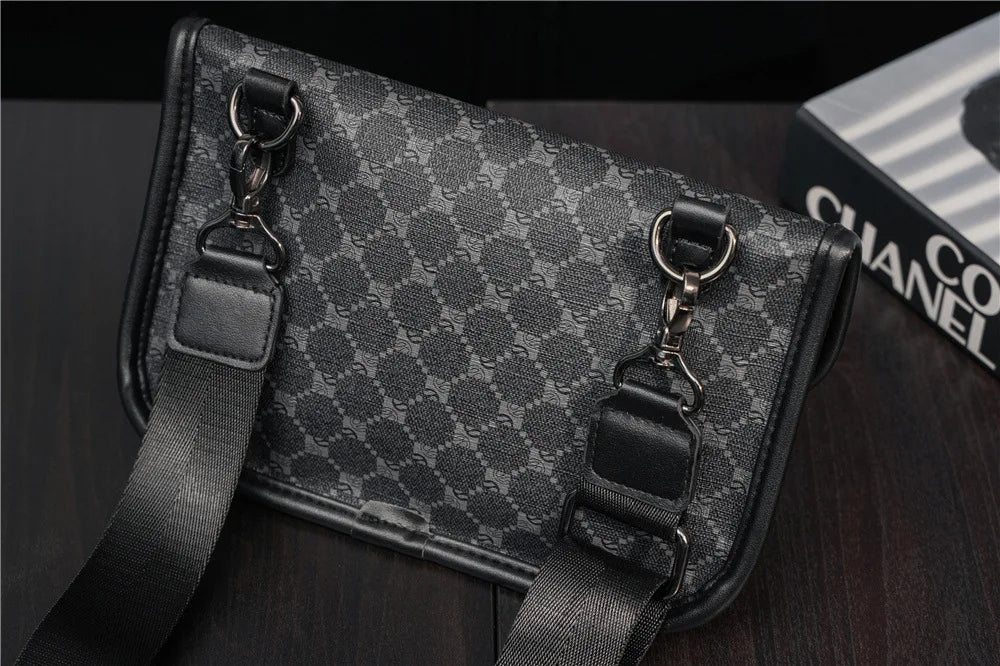 Brand Design Shoulder Bag Men Crossbody Bag Fashion Business PU Leather Shoulder Bag Male Mobile Phone Bag Purses Handbags New