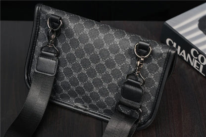 Brand Design Shoulder Bag Men Crossbody Bag Fashion Business PU Leather Shoulder Bag Male Mobile Phone Bag Purses Handbags New