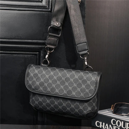 Brand Design Shoulder Bag Men Crossbody Bag Fashion Business PU Leather Shoulder Bag Male Mobile Phone Bag Purses Handbags New