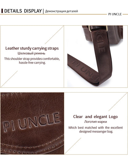 New 2025 Men Genuine Leather Shoulder Bag Casual Leather Men's Pad Messenger Bag Male Business Crossbody Bag Hot Handbag for Men