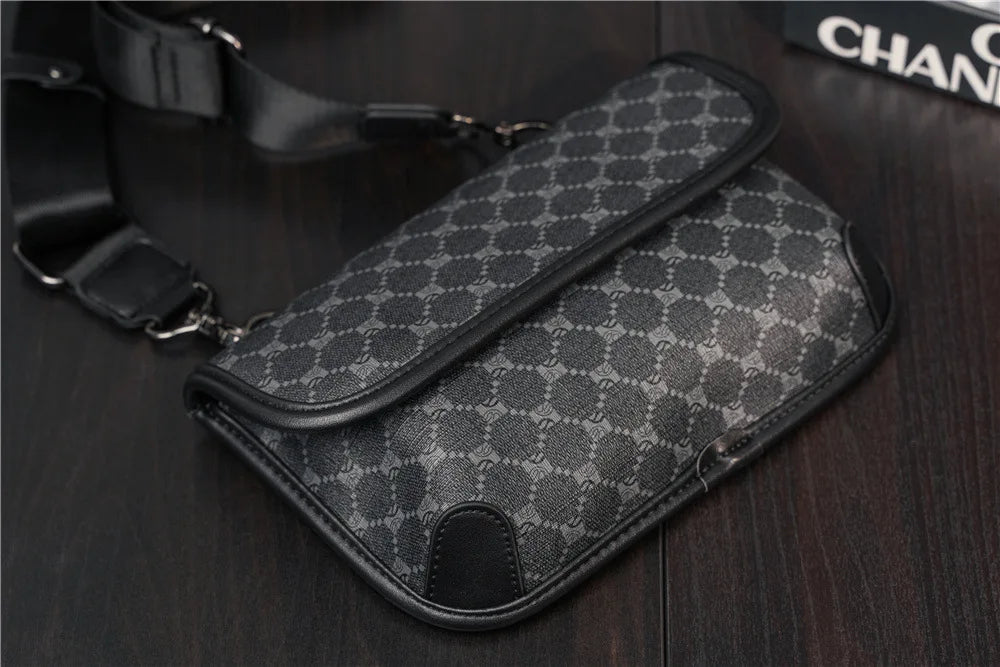 Brand Design Shoulder Bag Men Crossbody Bag Fashion Business PU Leather Shoulder Bag Male Mobile Phone Bag Purses Handbags New