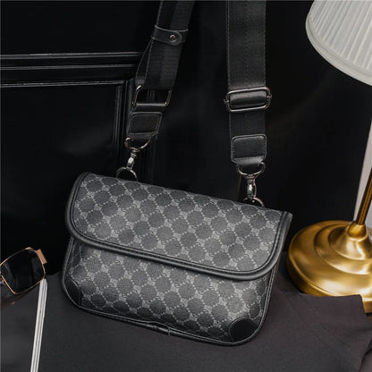 Brand Design Shoulder Bag Men Crossbody Bag Fashion Business PU Leather Shoulder Bag Male Mobile Phone Bag Purses Handbags New