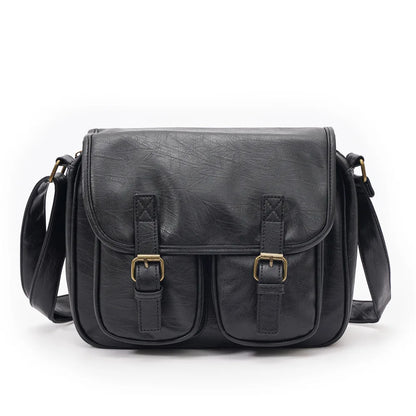 Fashion Japan Style Men's Messenger Bag Soft PU Leather Crossbody Messenger Bag Men Satchels Crossbody Bag Mens Shoulder Bags