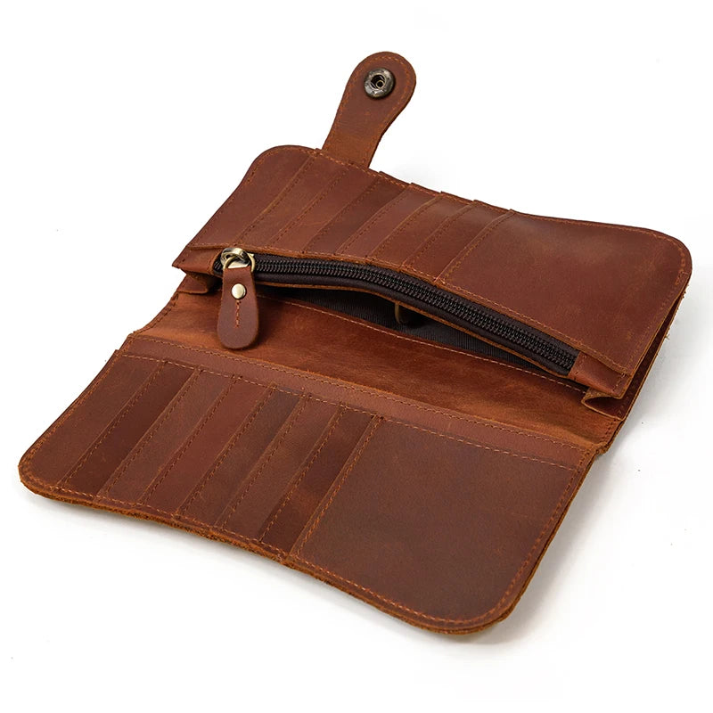 Newsbirds Genuine Leather Long Wallet Wrist Belt Strap Chain Wallet Christmas Gift Wallet gift men woman wallets Clip Purse