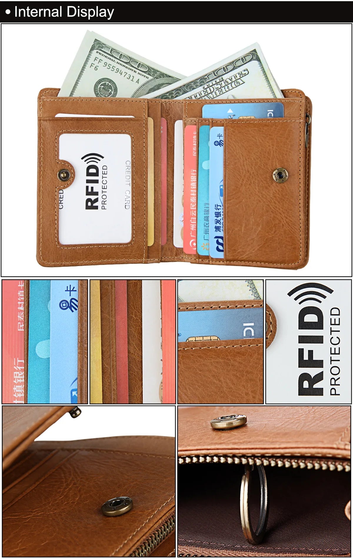 Men Name Engraving Short Wallets Casual Fashion Genuine Leather Male Zipper Purses Coin ID Card Holder Pocket Wallets For Men