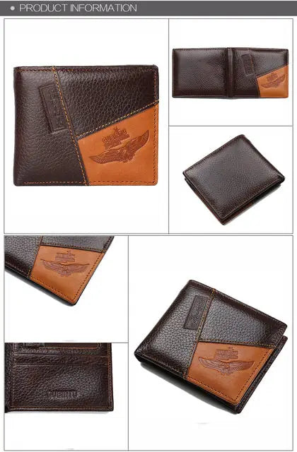 High Quality Retro Men Wallets Name Engraving Genuine Cow Leather Zipper Coin Pocket Card Holder Simple Purses For Male