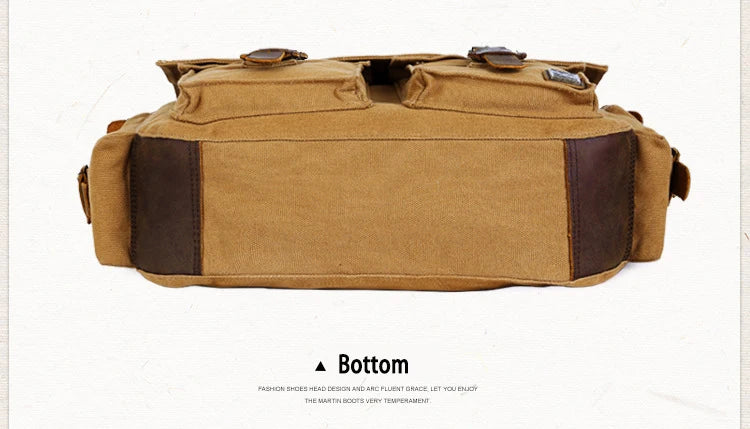 2025 Fashion Vintage Leather Canvas Women's Men's Messenger Bag Cotton Canvas Crossbody Bag Men Shoulder Bag Sling Casual Bag