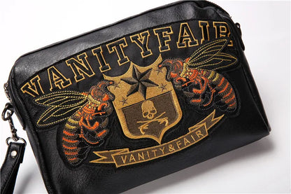 Embroidery Bee Crossbody Shoulder Bag Men Fashion Multifunction Clutch Bag Men Shoulder Bag Crossbody Messenger Bag Man Handbag