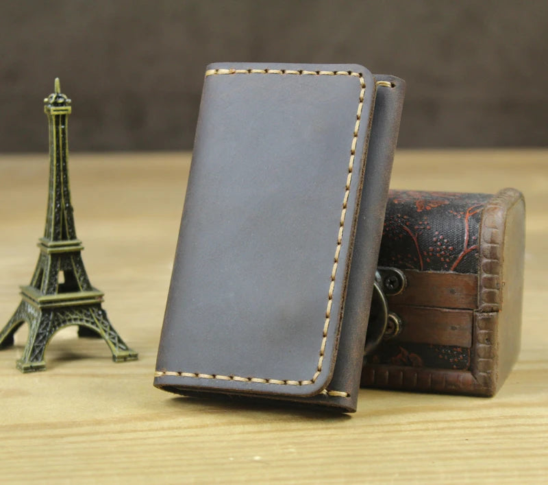High Class Handmade Men Genuine Leather Key Holder Leather Key Wallet Men Housekeeper Women Key Case Bag key organizer pouch
