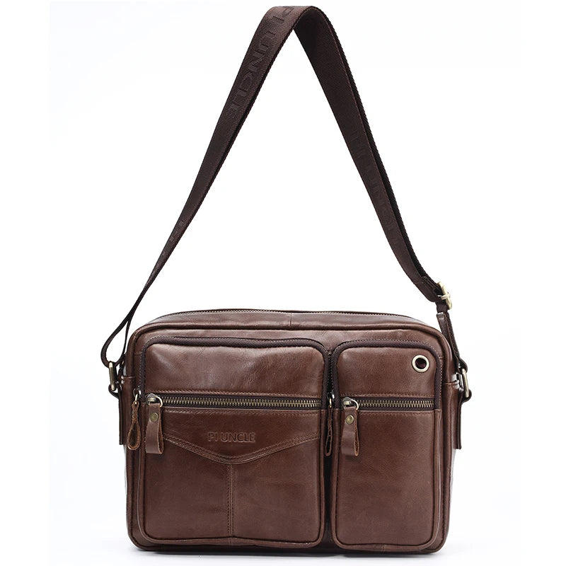 New 2025 Men Genuine Leather Shoulder Bag Casual Leather Men's Pad Messenger Bag Male Business Crossbody Bag Hot Handbag for Men