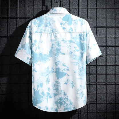 Men and Women's Short-Sleeved Printed Shirt, Casual Beach Clothes, Personality Thin Couple Tops, New