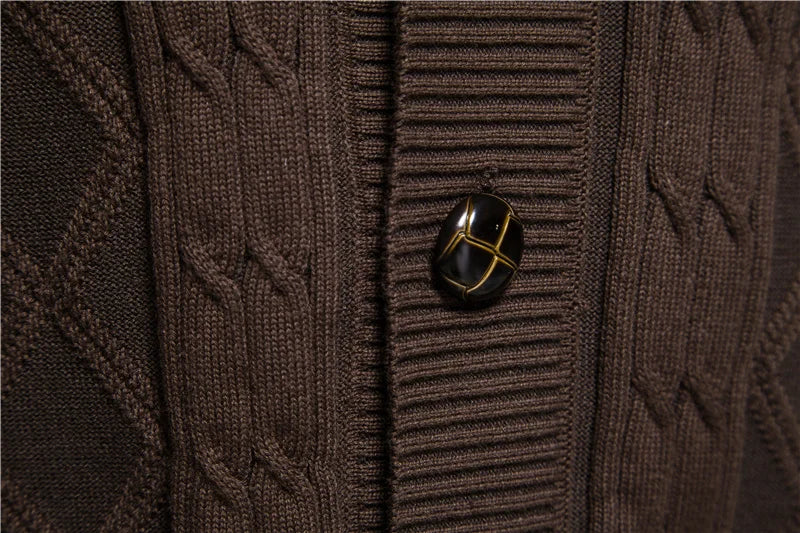 AIOPESON Cotton Argyle Cardigan Men Casual Single Breasted Solid Color Business Mens Cardigans New Winter Fashion Sweater Man