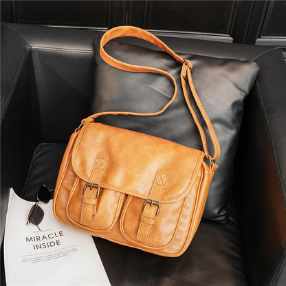 Fashion Japan Style Men's Messenger Bag Soft PU Leather Crossbody Messenger Bag Men Satchels Crossbody Bag Mens Shoulder Bags