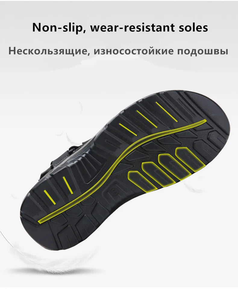 Fashion Men's Sandals Summer Soft Beach Flip Flop Comfortable Genuine Leather Sandals Outdoor Men Roman Sandals Size 46