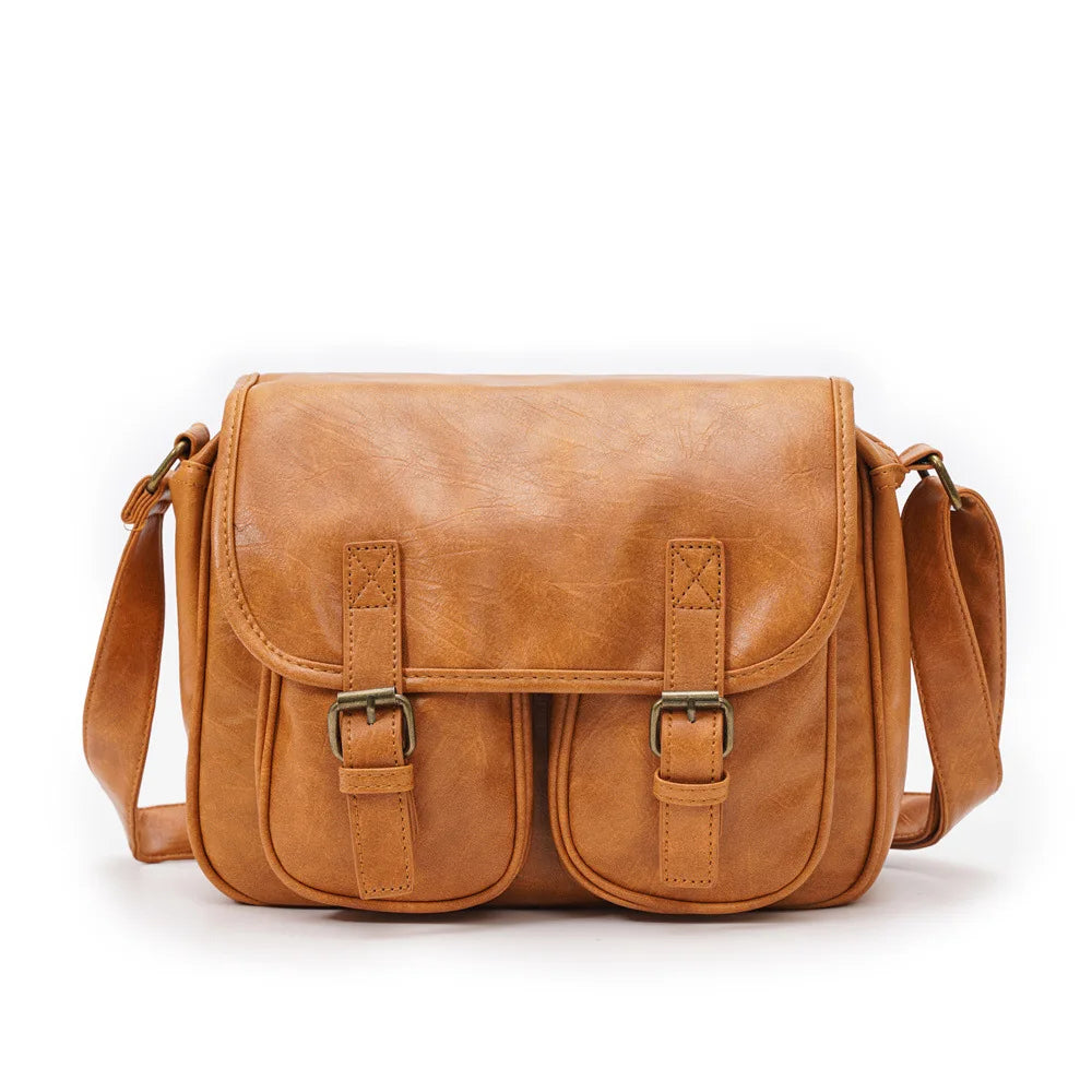 Fashion Japan Style Men's Messenger Bag Soft PU Leather Crossbody Messenger Bag Men Satchels Crossbody Bag Mens Shoulder Bags
