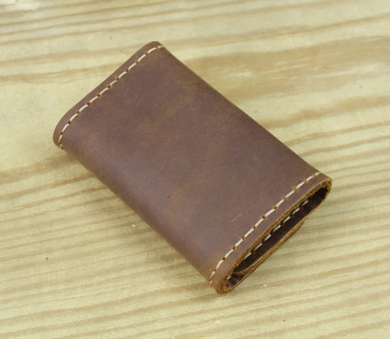 FANCODI Handmade Vintage Genuine Leather Key Holder Men keyChain Cover Leather Key Wallet Men key case bag Women Key Organizer