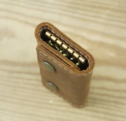 FANCODI Handmade Vintage Genuine Leather Key Holder Men keyChain Cover Leather Key Wallet Men key case bag Women Key Organizer