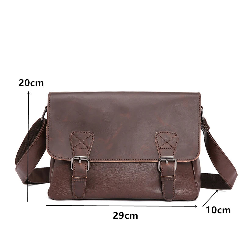 Vintage Men Crossbody Bags Luxury Fashion Shoulder Bag Mens Messenger Bag Laptop Bag Male Briefcase Handbags Daily Work Satchels