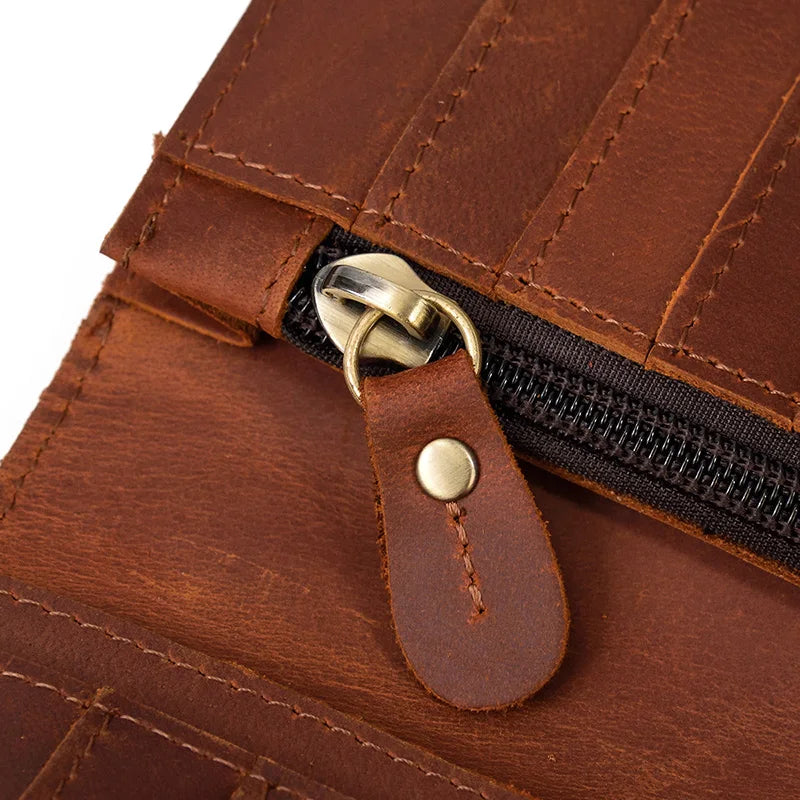 Newsbirds Genuine Leather Long Wallet Wrist Belt Strap Chain Wallet Christmas Gift Wallet gift men woman wallets Clip Purse