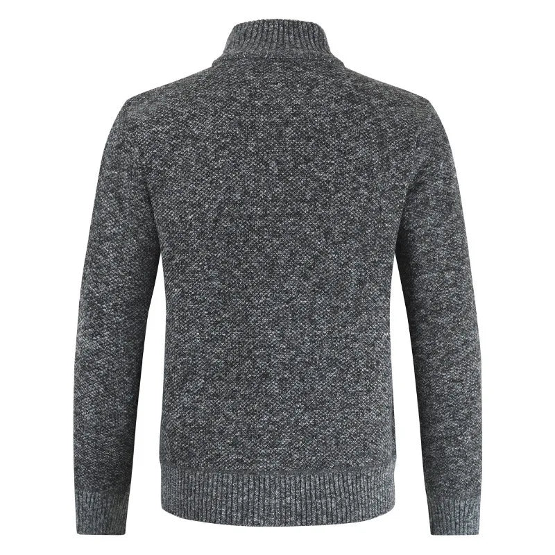 New Autumn Winter Jacket Men Coats Solid Slim Fit Thick Fleece Coats Men Jacket Casual Stand Collar Zip Jacket Men