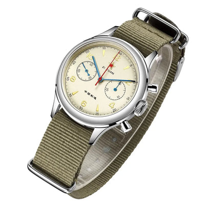 Red Star Retro 1963 Chronograph ST1901 Hand Winding Movement Air Force Pilots Aviation Sapphire Men Mechanical Watch Waterproof