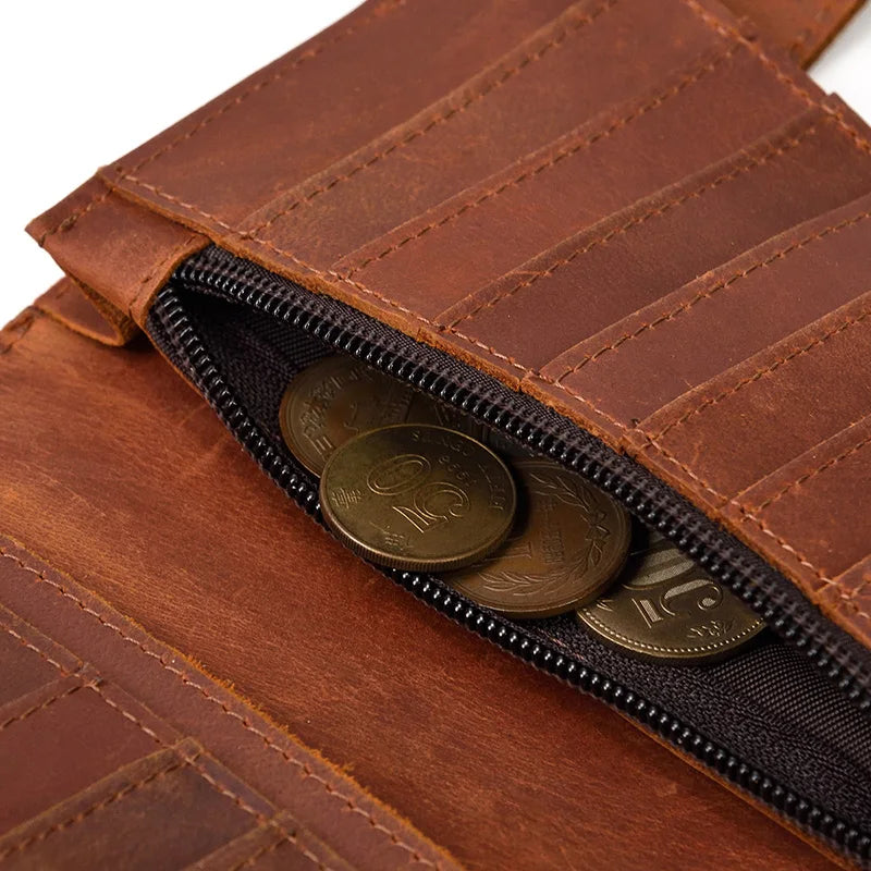 Newsbirds Genuine Leather Long Wallet Wrist Belt Strap Chain Wallet Christmas Gift Wallet gift men woman wallets Clip Purse