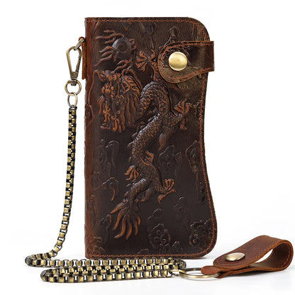 Newsbirds Genuine Leather Long Wallet Wrist Belt Strap Chain Wallet Christmas Gift Wallet gift men woman wallets Clip Purse