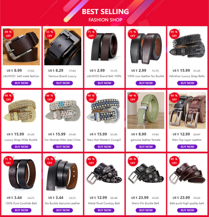 LAUWOO Women Belt Luxury Brand Genuine leather belt for men fashion printed belts  for women Retro Unisex Casual Jeans Belts