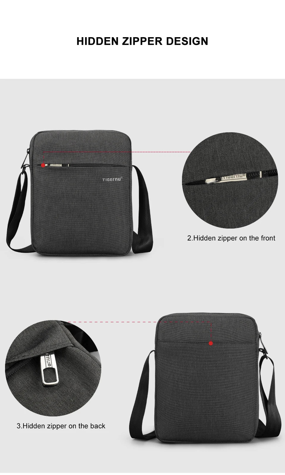 Tigernu New Men Messenger Bag High Quality Waterproof Shoulder Bag For Men Business Travel Crossbody Bag Male Mini Bag