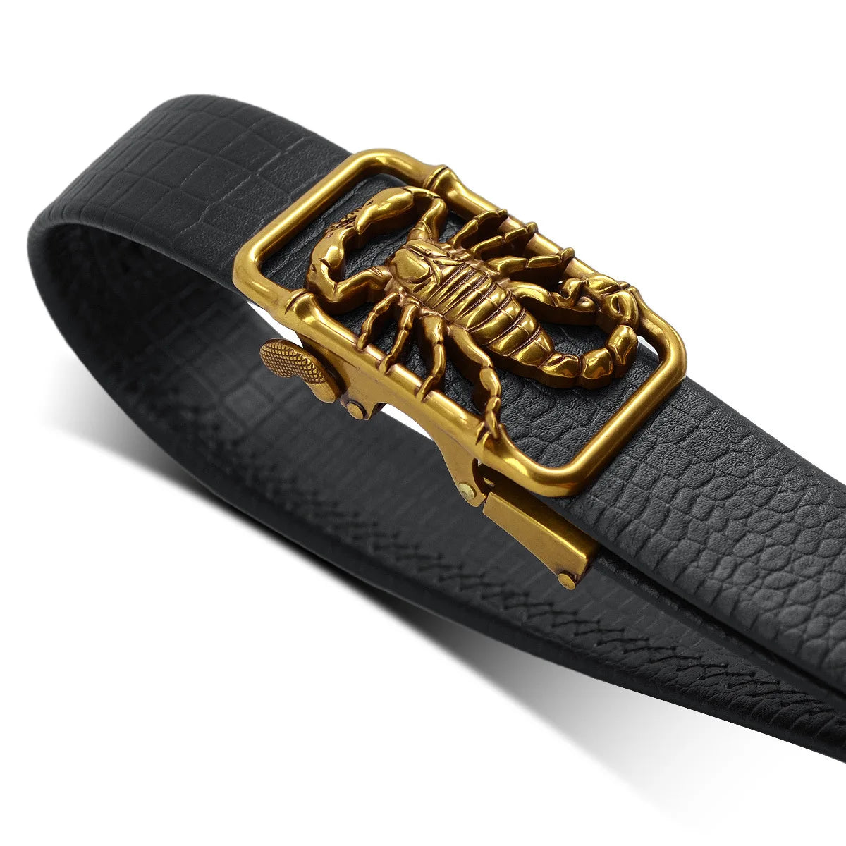 Metal Scorpion Shape 3D Buckle Belts Men Leather Luxury Brand  Automatic Buckle Punk Belt Male Quality Designer Belt Animal 2023