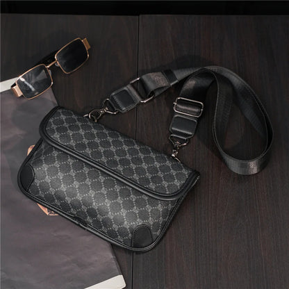 Brand Design Shoulder Bag Men Crossbody Bag Fashion Business PU Leather Shoulder Bag Male Mobile Phone Bag Purses Handbags New