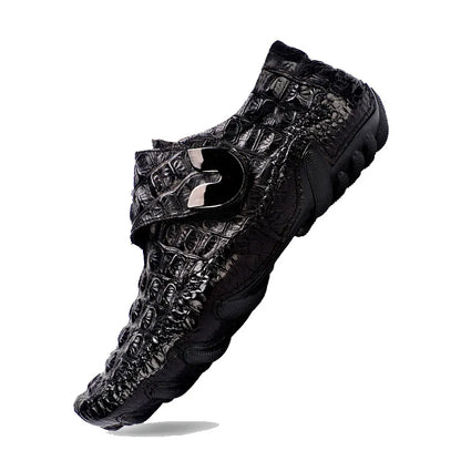 Luxury Driving Shoes Mens Shoes Genuine Leather Shoes Loafer Cow Leather Crocodile Pattern Hasp Casual Shoes Zapatos Hombre