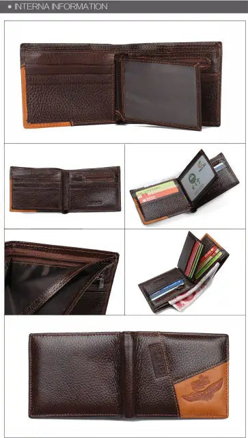 High Quality Retro Men Wallets Name Engraving Genuine Cow Leather Zipper Coin Pocket Card Holder Simple Purses For Male