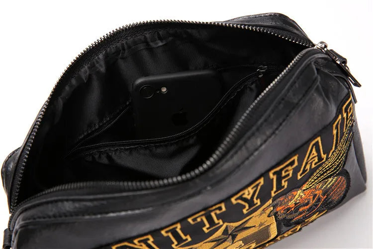 Embroidery Bee Crossbody Shoulder Bag Men Fashion Multifunction Clutch Bag Men Shoulder Bag Crossbody Messenger Bag Man Handbag