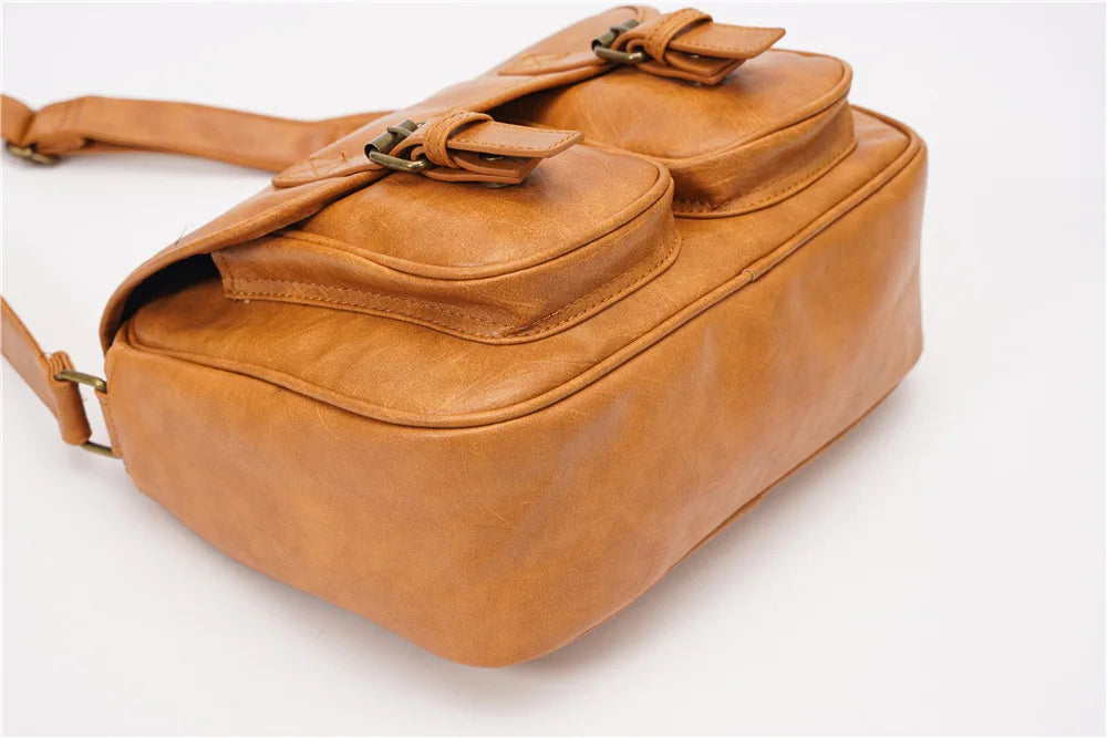 Fashion Japan Style Men's Messenger Bag Soft PU Leather Crossbody Messenger Bag Men Satchels Crossbody Bag Mens Shoulder Bags