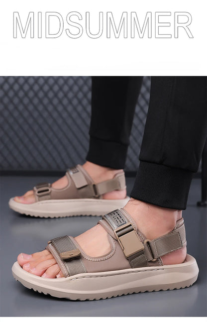 Men's Roman Sandals Summer Outdoor Sports Slip-On Shoes Anti-Slip Breathable Soft Bottom Casual Beach Shoes-WC20258