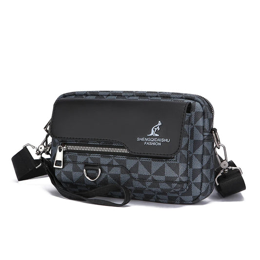 Business Men's Clutch Bags High Quality PU Leather Man's Small Shoulder Bag Multi-Functional Men Handbag Bag With Waist Strap