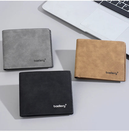 New Men's leather short wallet thin wallet Lightweight minimalist soft wallet