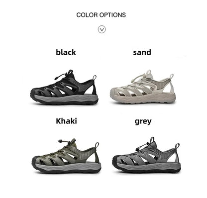 Water-wading quick-drying Baotou Sandals for men 2026 new summer soft soles wearing lightweight non-slip beach shoes for men 46