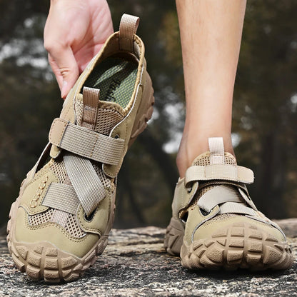 Comfort Men Mesh Sandals Lightweight Summer Shoes Outdoor Quick-Dry Wading Aqua Shoes Non-Slip Travel Beach Flats  Daily Sandals