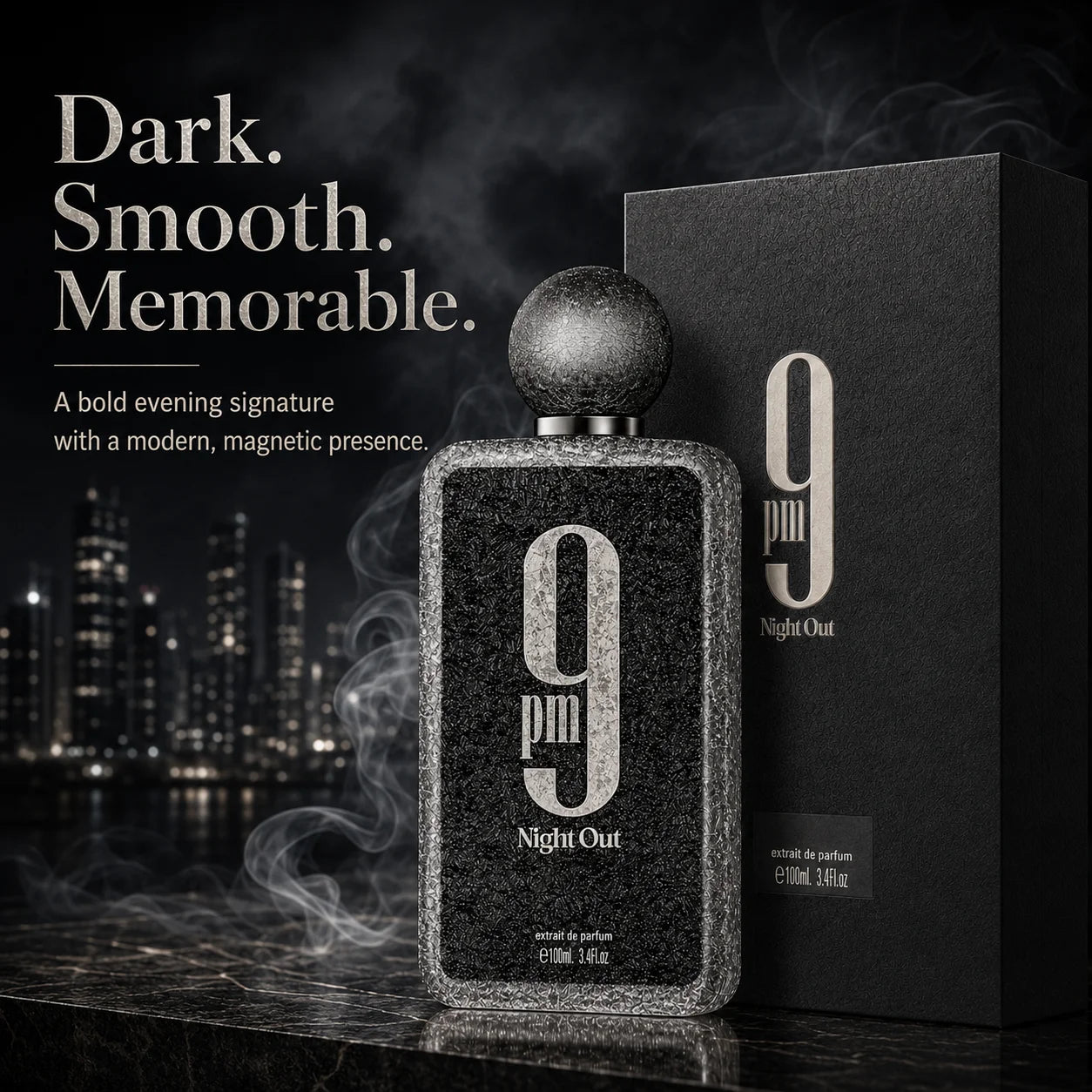 Afnan 9 PM Night Out 100ml Extrait De Parfum Dragon Fruit Bergamot Cognac Lavender Scent Unisex Luxury Perfume Spray for Night Out