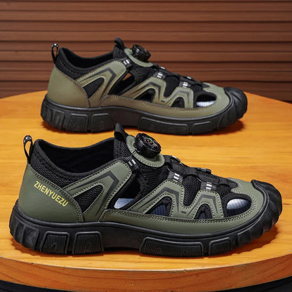 New Arrival Summer Men Sandals PU Leather Mens Casual Shoes Outdoor Beach Shoes Hollow Out Male Roman Shoes Leisure Walk Sandaly