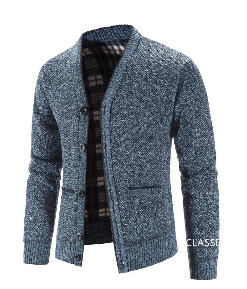 New Autumn Men V-neck Business Cardigans Sweatercoats Winter Warm Cardigan Sweaters Male Casual Cardigans Slim Fit Sweaters 4XL